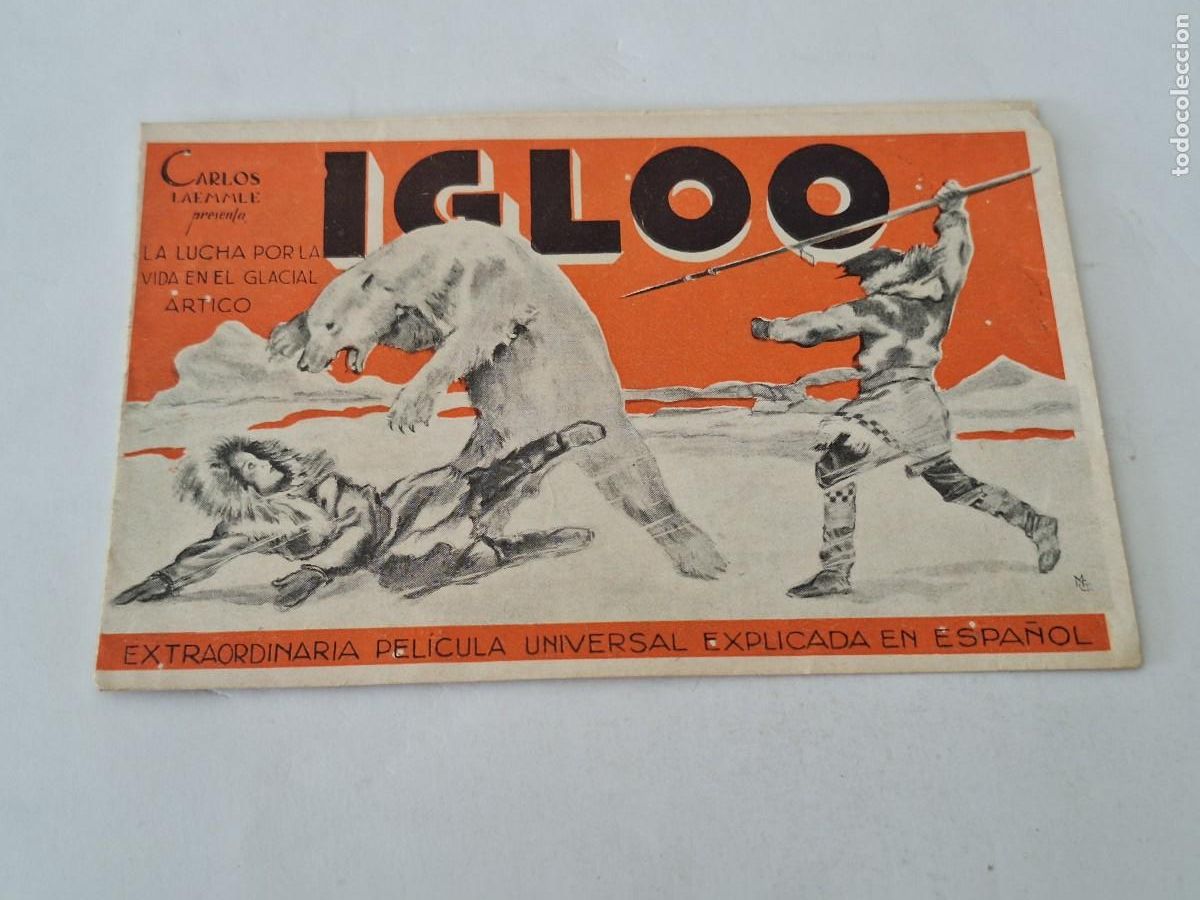 Cine: ANTIGUO FOLLETO PROGRAMA CINE DE MANO - IGLOO - ORIGINAL - Foto 1