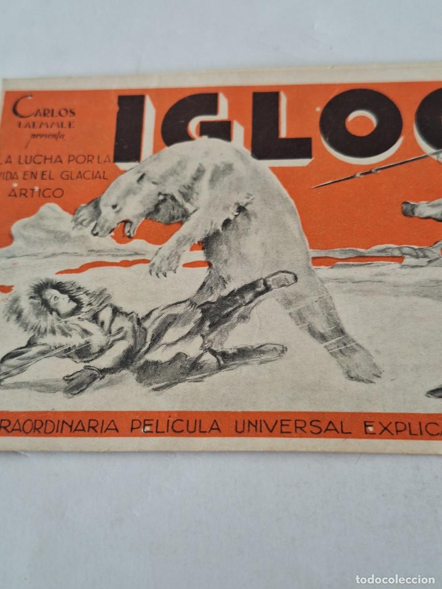 Cine: ANTIGUO FOLLETO PROGRAMA CINE DE MANO - IGLOO - ORIGINAL - Foto 3
