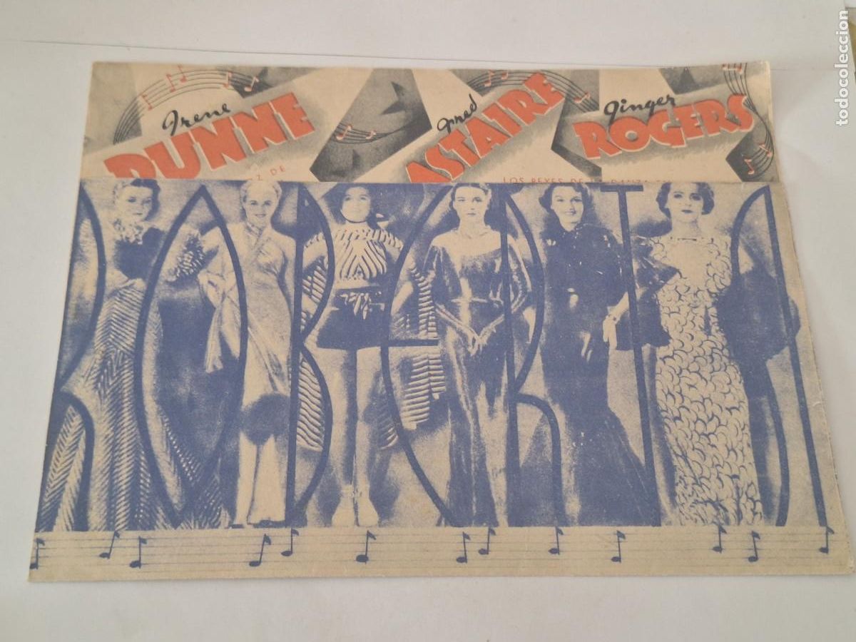 Cine: PROGRAMA DE CINE DOBLE GRANDE - ROBERTA- FOLLETO DE MANO ORIGINAL - Foto 1