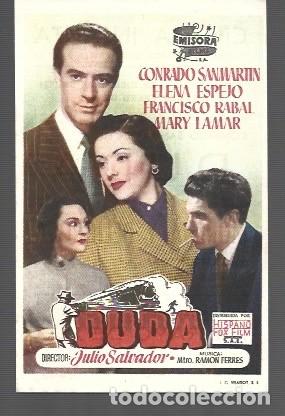 Cine: FOLLETO DE CINE DE DUDA CON CONRADO SWMARTIN CINEMA INFANTA DEL A&Ntilde;O 1951