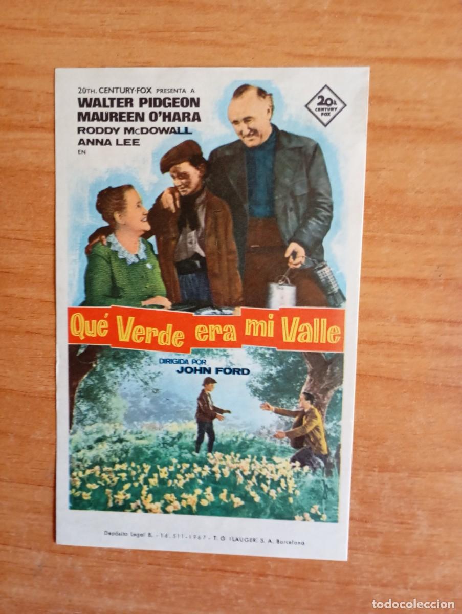 Cine: GRIS-.PROGRAMA DE LA PELICULA-- QUE VERDE ERA MI VALLE - Foto 1