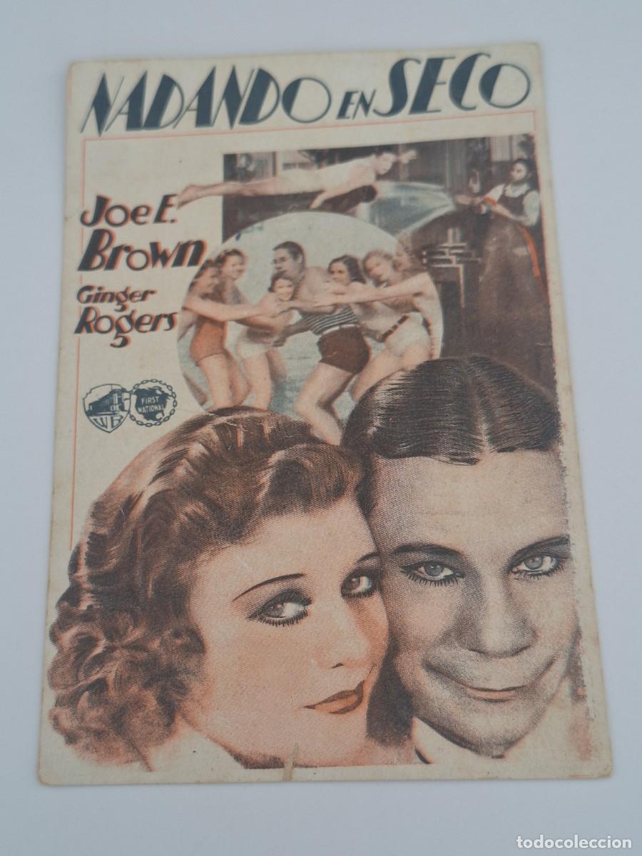Cine: NADANDO EN SECO PROGRAMA TARJETA WARNER JOE E. BROWN GINGER ROGERS - Foto 1