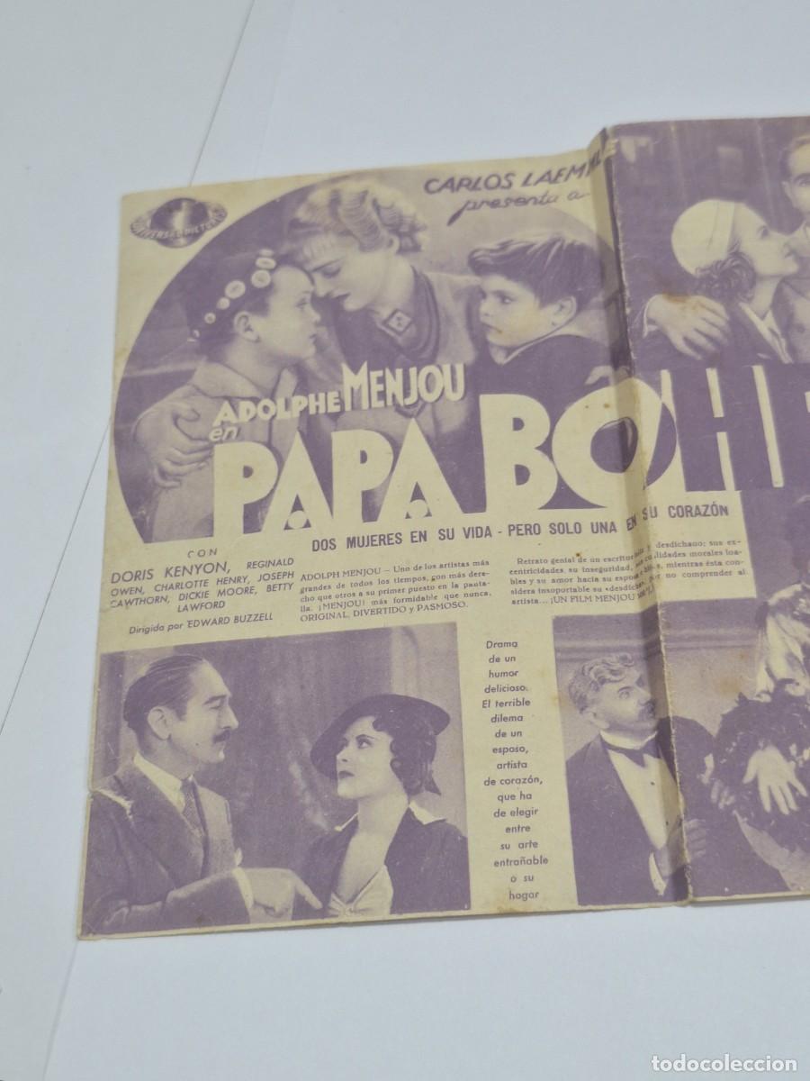 Cine: PAPA BOHEMIO PROGRAMA DOBLE UNIVERSAL ADOLPHE MENJOU DORIS KENYON - Foto 2