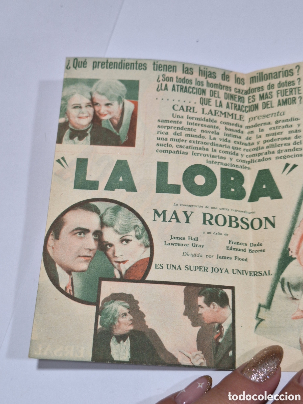 Cine: URRACA / LA LOBA PROGRAMA DOBLE UNIVERSAL MAY ROBSON LAWRENCE GRAY - Foto 2