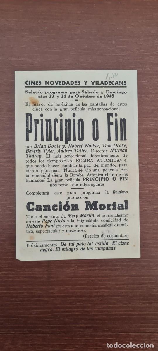 Cine: Principio o fin. Programa de mano - Foto 2
