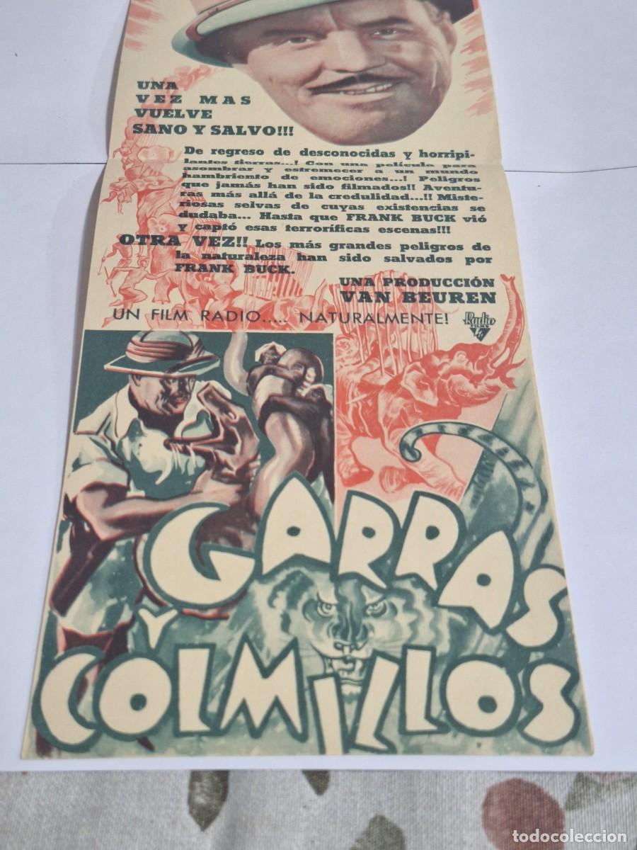 Cine: GARRAS Y COLMILLOS - PROGRAMA DE MANO ORIGINAL - Foto 3