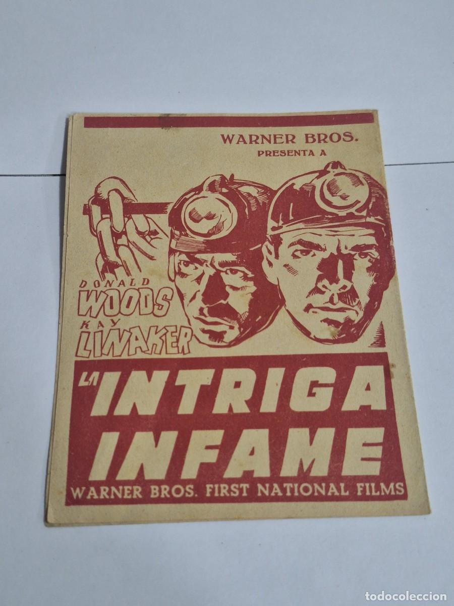 Cine: PTCC 041 LA INTRIGA INFAME PROGRAMA DOBLE WARNER rojo DONALD WOODS - Foto 1