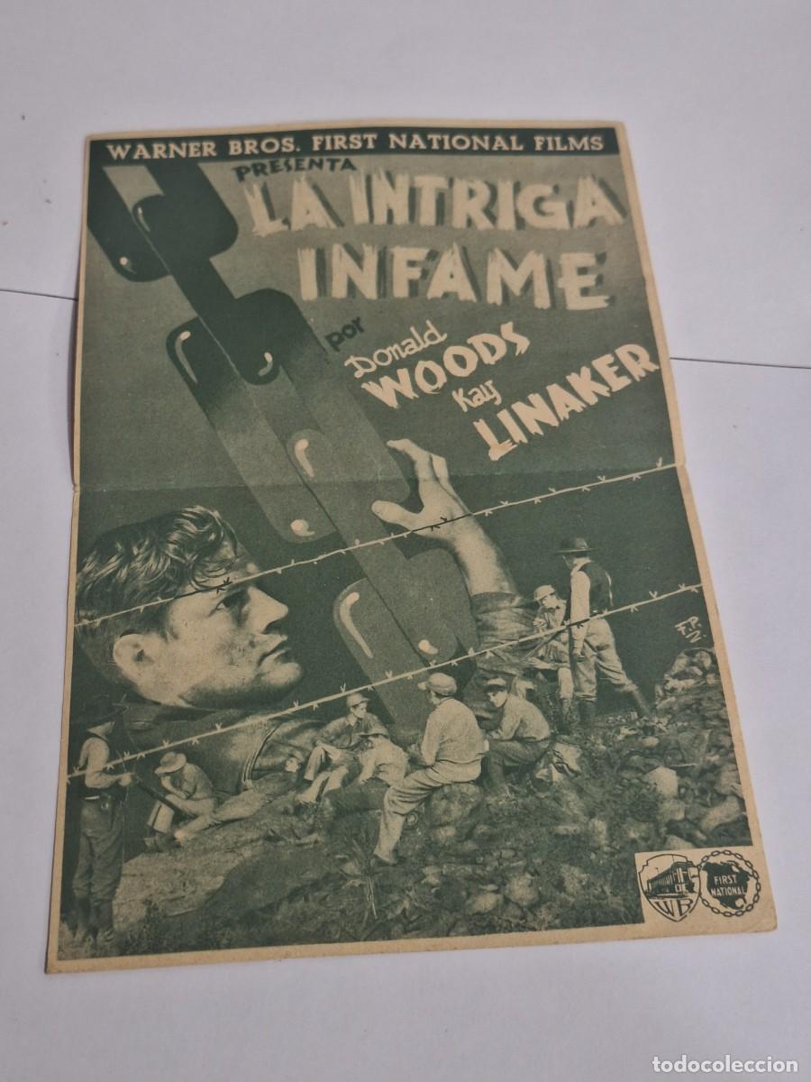 Cine: PTCC 041 LA INTRIGA INFAME PROGRAMA DOBLE WARNER rojo DONALD WOODS - Foto 2