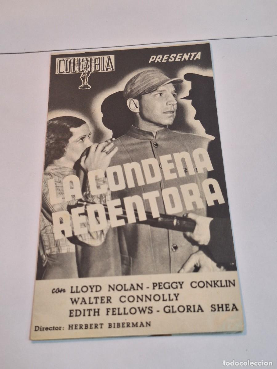 Cine: LA CONDENA REDENTORA PROGRAMA DOBLE COLUMBIA LLOYD NOLAN - Foto 1