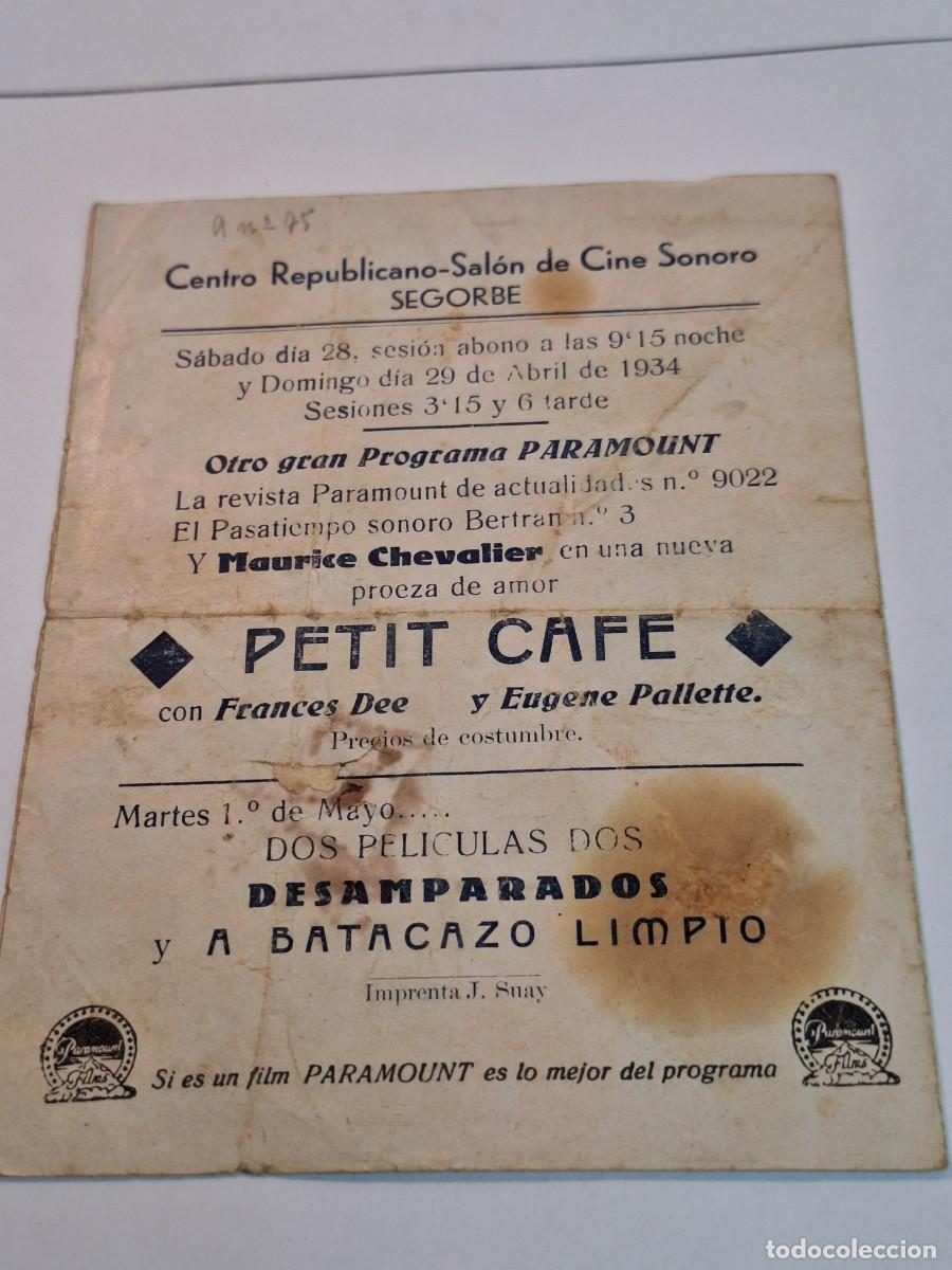 Cine: PETIT CAFE PROGRAMA DOBLE PARAMOUNT MAURICE CHEVALIER IVONNE VALLEE - Foto 7