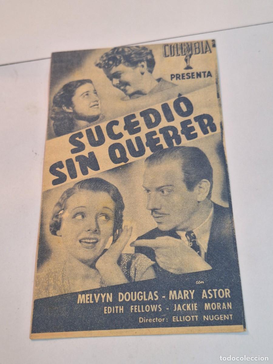 Cine: SUCEDIO SIN QUERER PROGRAMA DOBLE COLUMBIA MARY ASTOR MELVYN DOUGLAS - Foto 1