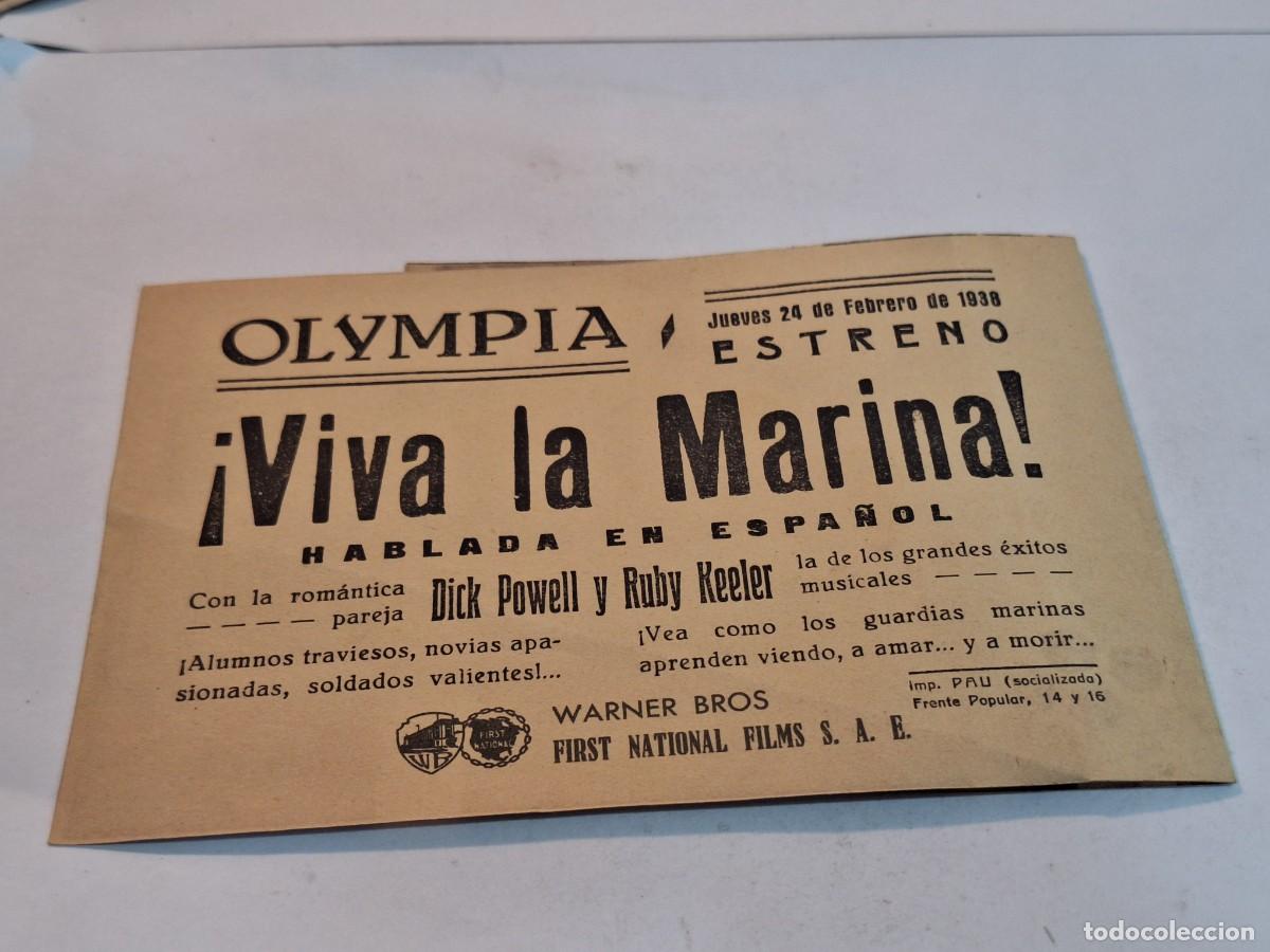 Cine: VIVA LA MARINA PROGRAMA DOBLE WARNER DICK POWELL RUBY KEELER - Foto 4