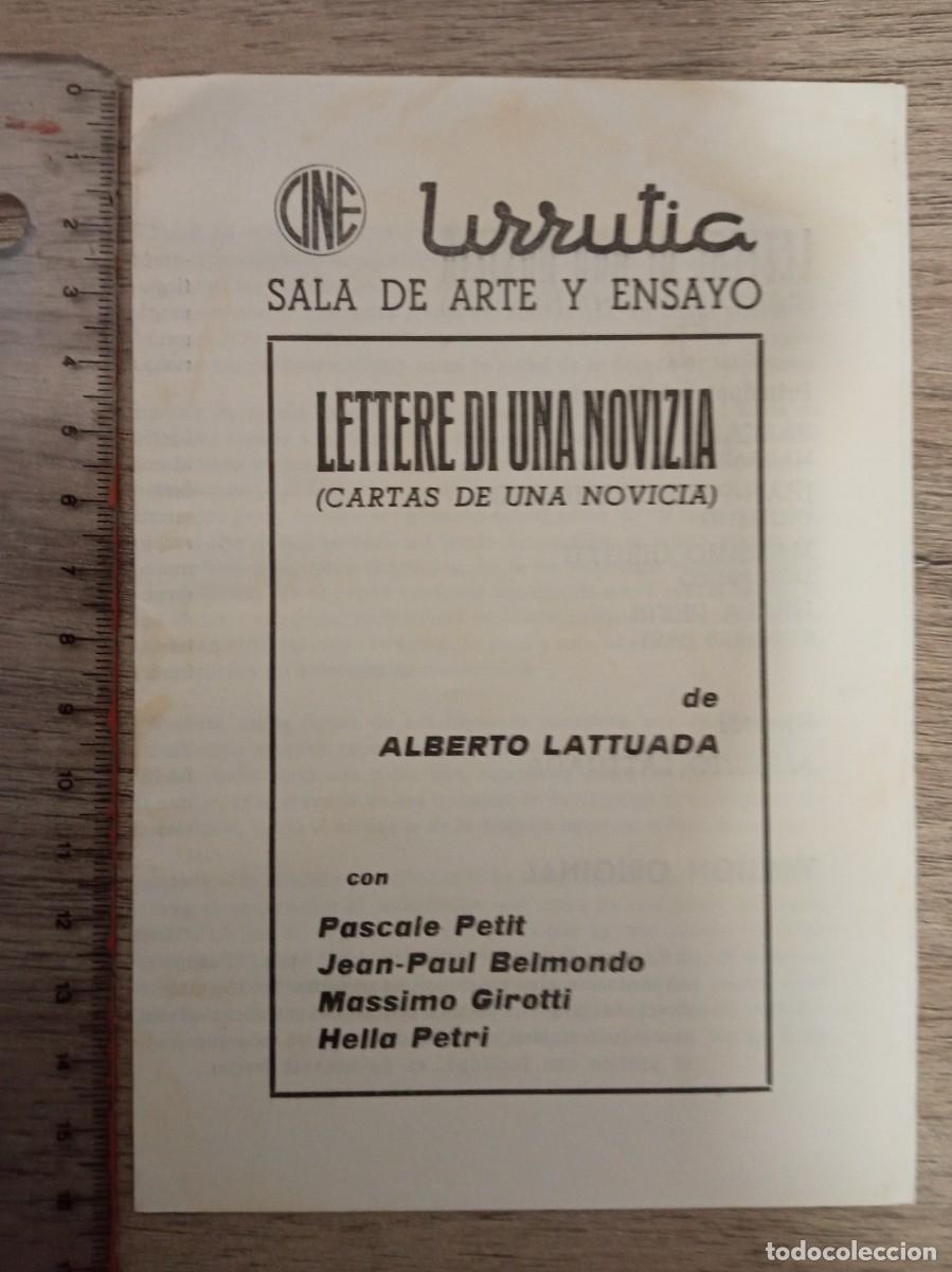 Cine: CARTAS DE UNA NOVICIA, JEAN PAUL BELMONDO, CINE URRUTIA, BILBAO