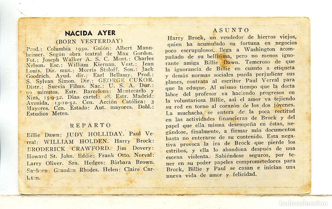 Cine: NACIDA AYER, con William Holden. - Foto 2