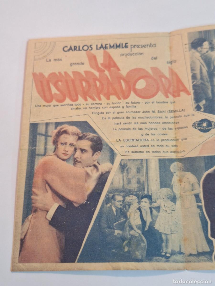 Cine: LA USURPADORA PROGRAMA DOBLE UNIVERSAL JOHN BOLES IRENE DUNNE - Foto 2