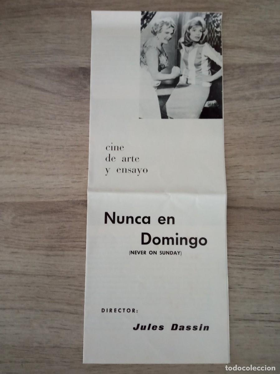  Flyers Publicitaires de films Anciens: NUNCA EN DOMINGO, MELINA MERCOURI