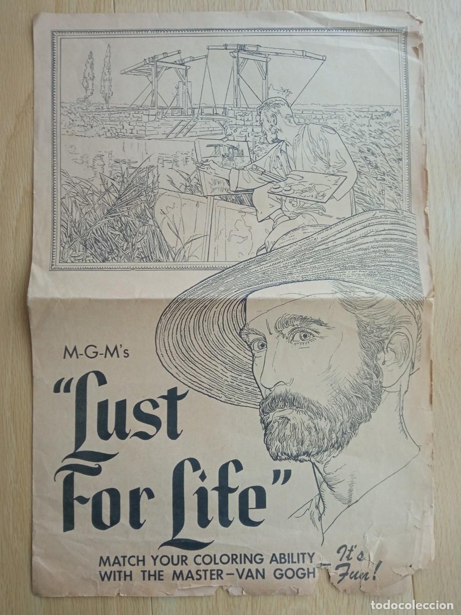  Flyers Publicitaires de films Anciens: FOLLETO COLOREABLE INGLES LUST FOR LIFE (EL LOCO DEL PELO ROJO), KIRK DOUGLAS