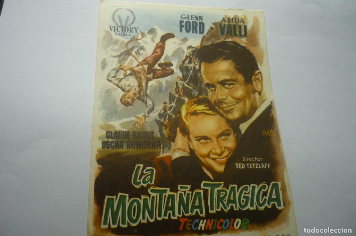  Flyers Publicitaires de films Anciens: programa la monta&ntilde;a tragica.-glenn ford