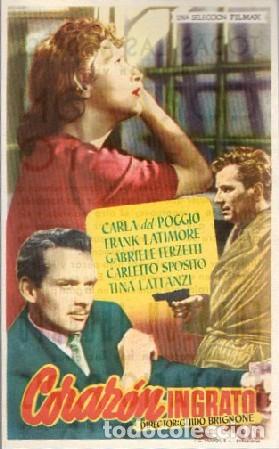 Cine: PROGRAMA DE CINE: CORAZ&Oacute;N INGRATO PC-9343 - Foto 1