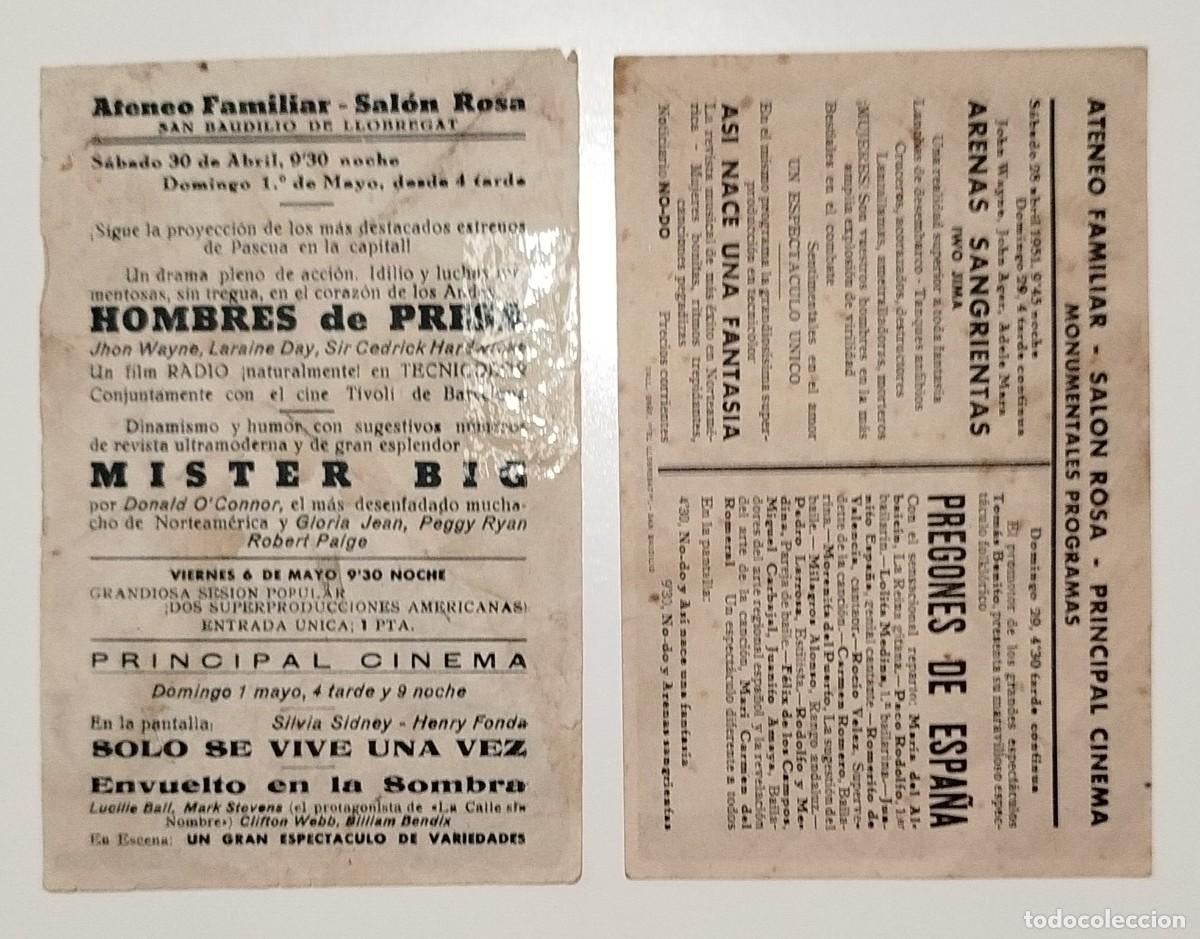 Cine: LOTE DE 2 PROGRAMAS DE CINE DE JOHN WAYNE - Foto 2