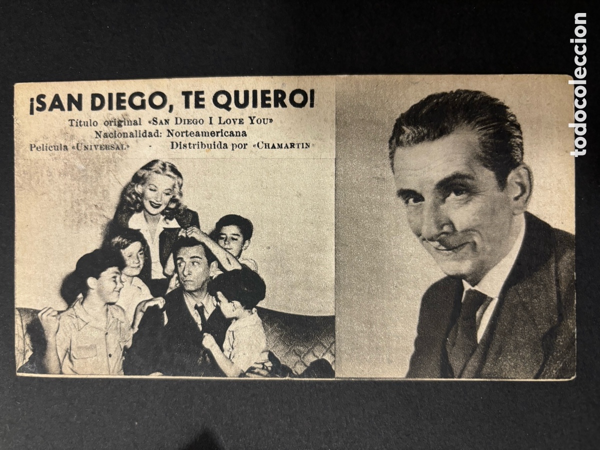 Folhetos de m&atilde;o de filmes antigos de cinema: Programa ficha 268 san diego te quiero john hall