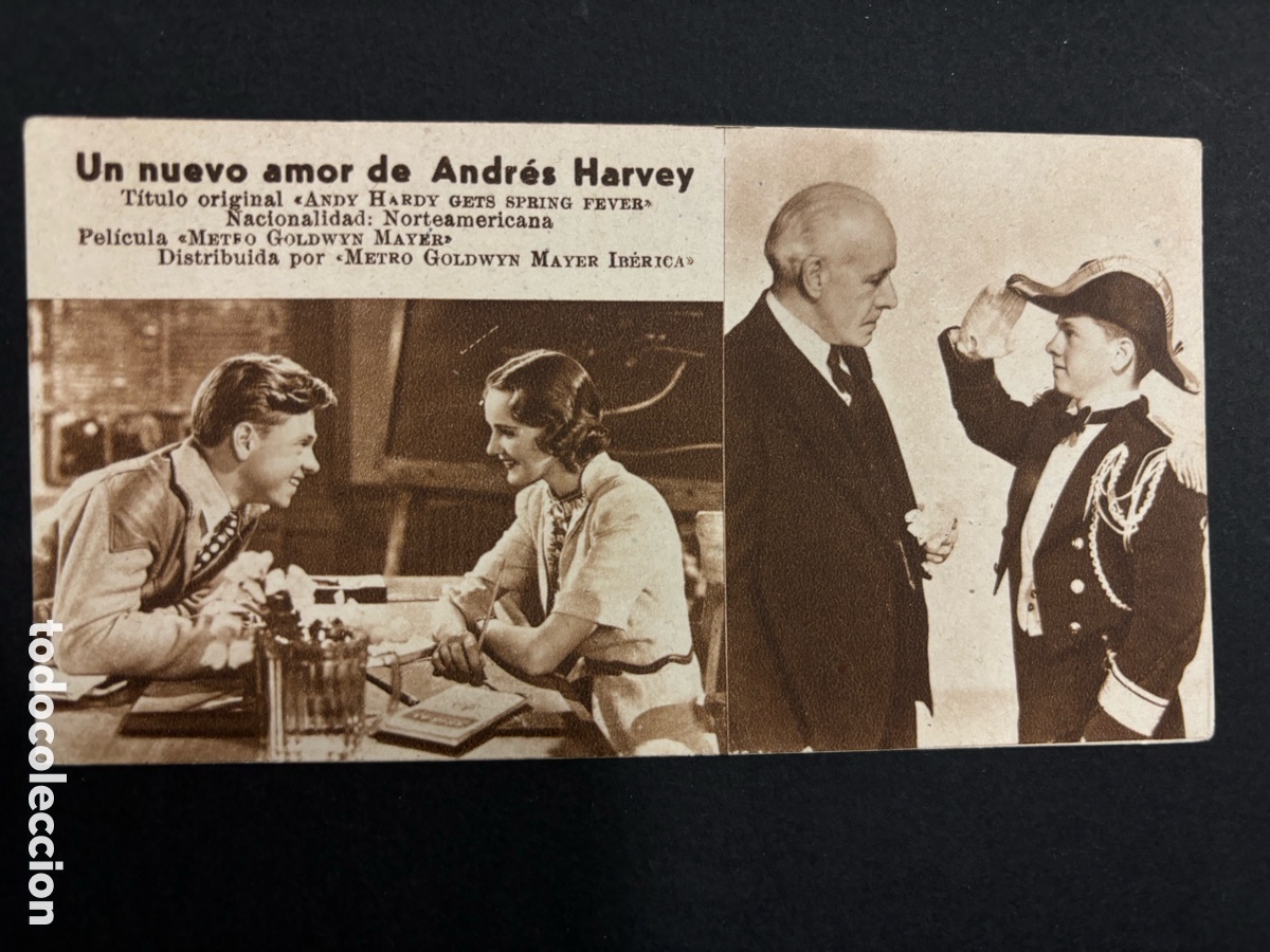 Folhetos de m&atilde;o de filmes antigos de cinema: Programa ficha 63 un nuevo amor de Andr&eacute;s harvey mickey rooney