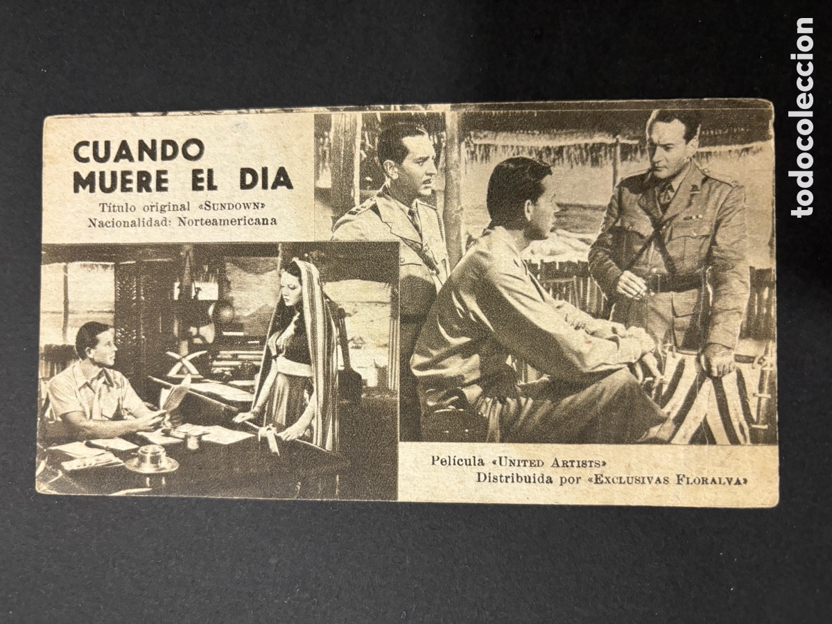 Folhetos de m&atilde;o de filmes antigos de cinema: Programa ficha 130 cuando muere el d&iacute;a Gene tierney