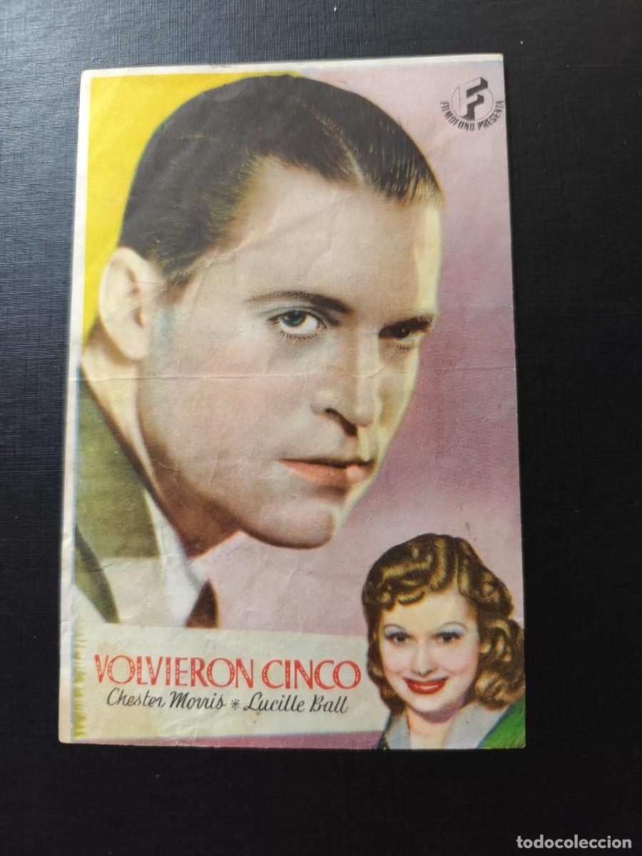 Folhetos de m&atilde;o de filmes antigos de cinema: Volvieron cinco con publicidad Teatro D&iacute;az Calahorra