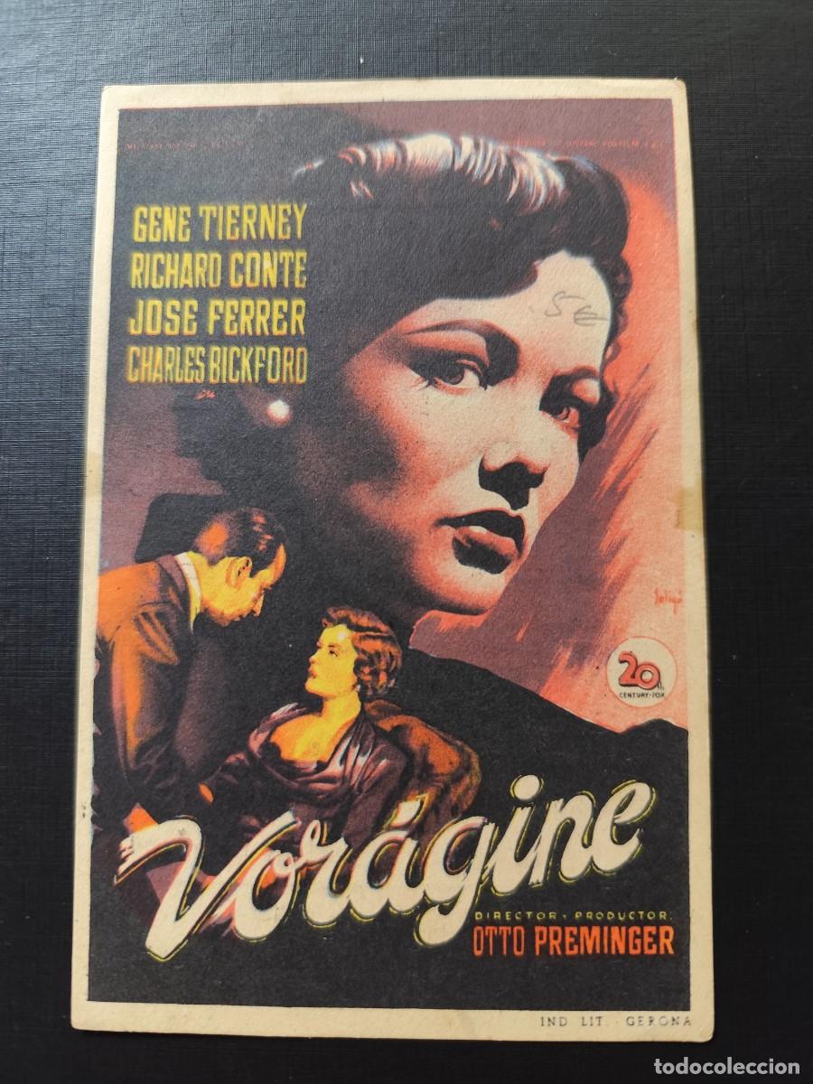 Folhetos de m&atilde;o de filmes antigos de cinema: Voragine con publicidad Teatro Mora Huelva