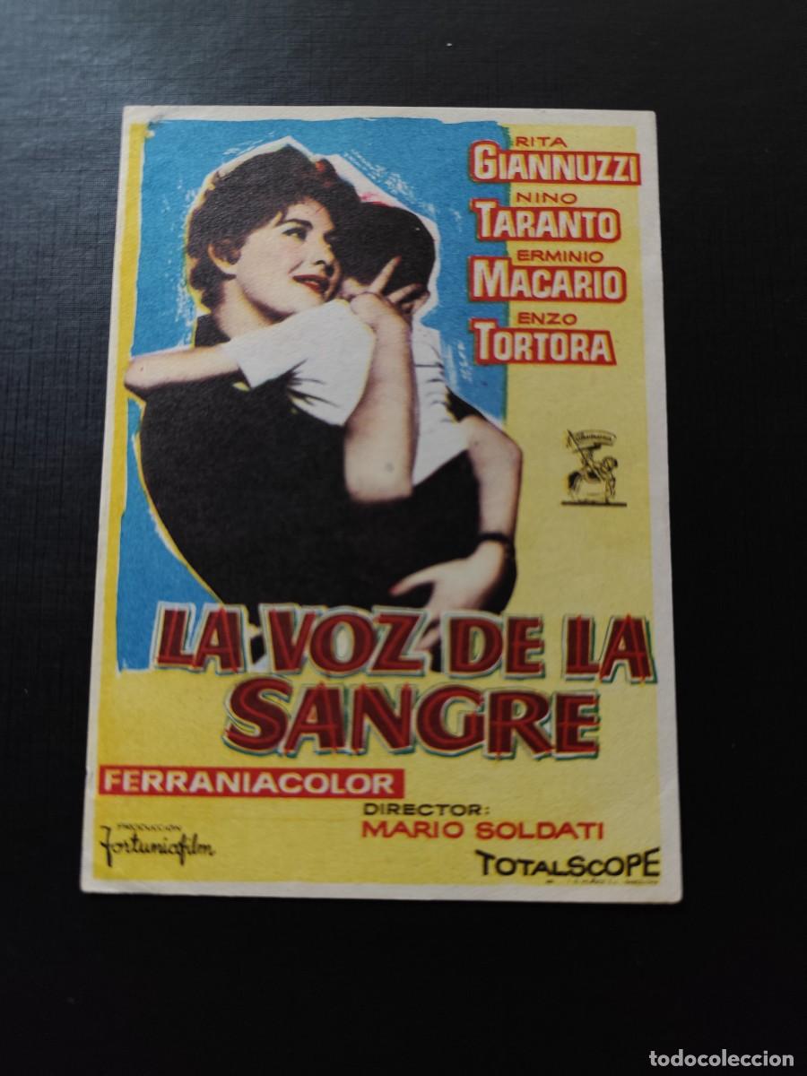 Folhetos de m&atilde;o de filmes antigos de cinema: La voz de la sangre sin publicidad