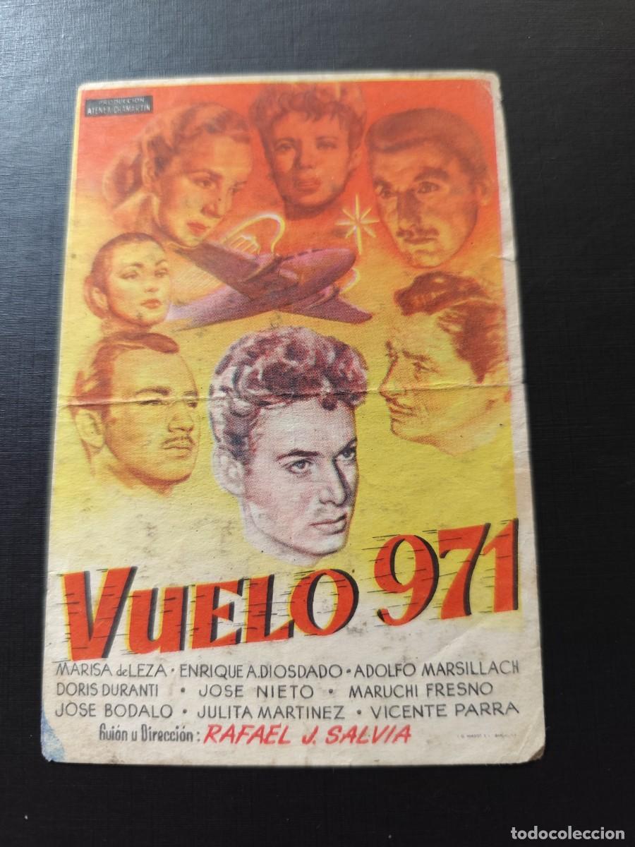 Folhetos de m&atilde;o de filmes antigos de cinema: Vuelo 971 sin publicidad