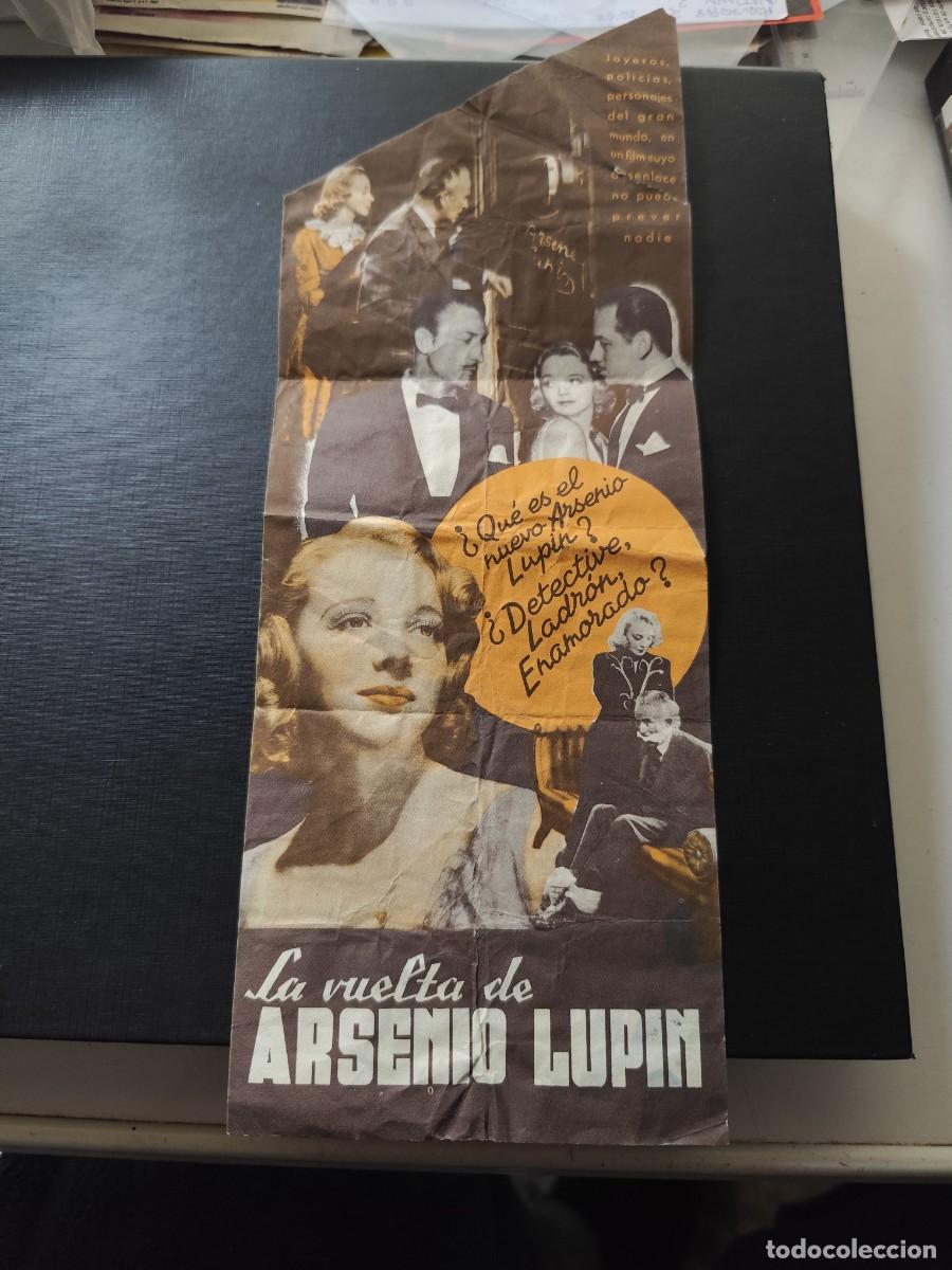 Folhetos de m&atilde;o de filmes antigos de cinema: La vuelta de Arsenio Lupin Doble sin publicidad