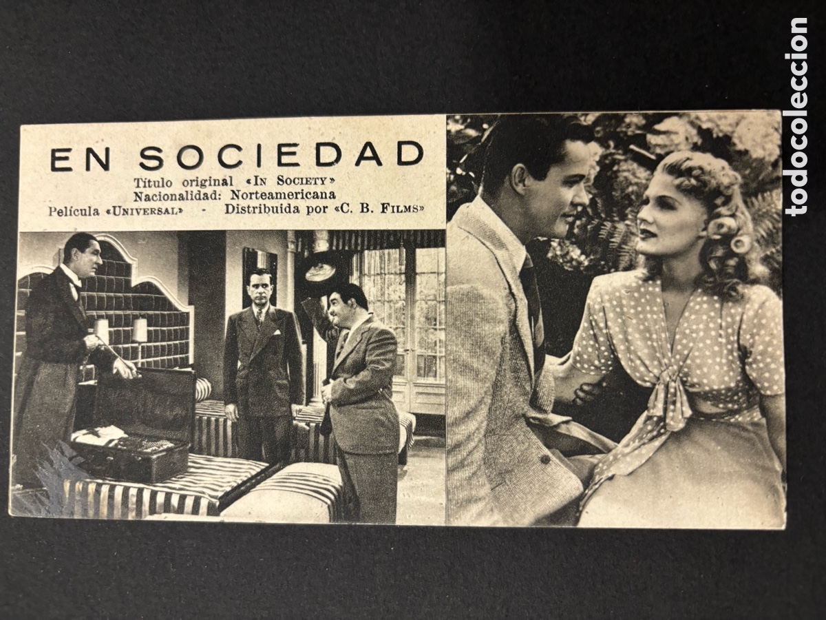 Cinema: Programa ficha 61 en sociedad abbott y costello