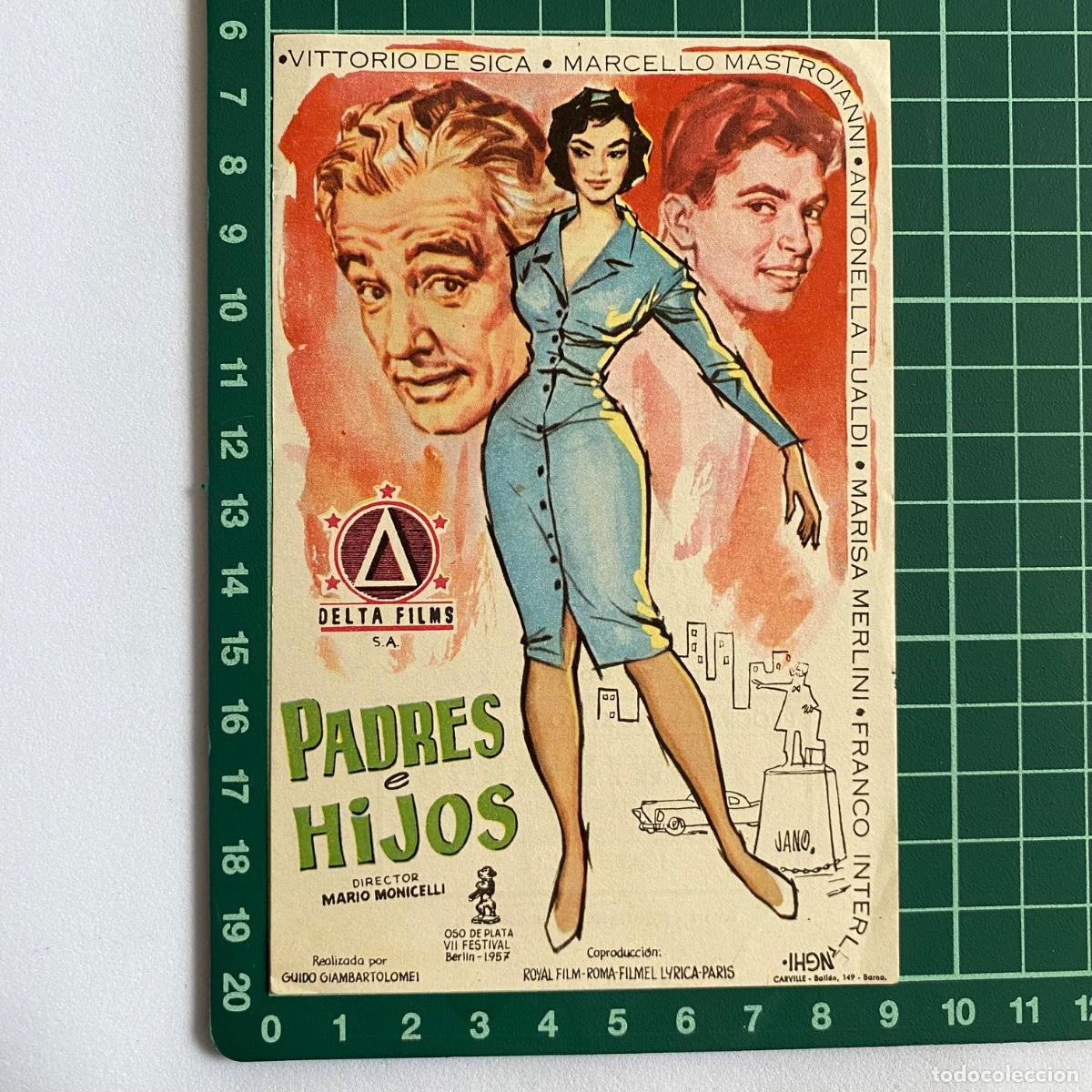 Cine: Programa de cine folleto de mano pelicula Padres e hijos 1958 Rex Castellon