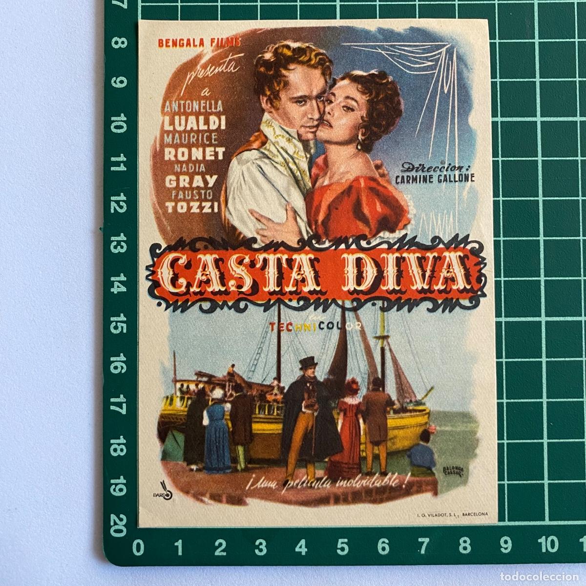 Cine: Programa de cine folleto de mano pelicula Casta diva 1958 Saboya Castellon