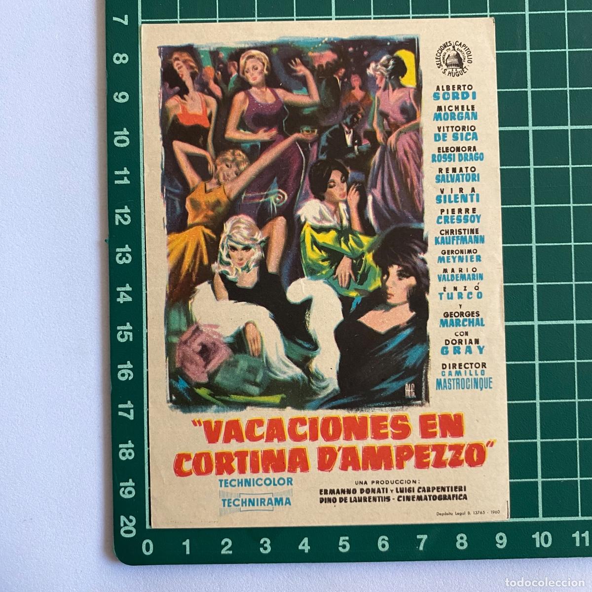 Cine: Programa de cine folleto de mano pelicula Vacaciones en cortina d'ampezzo