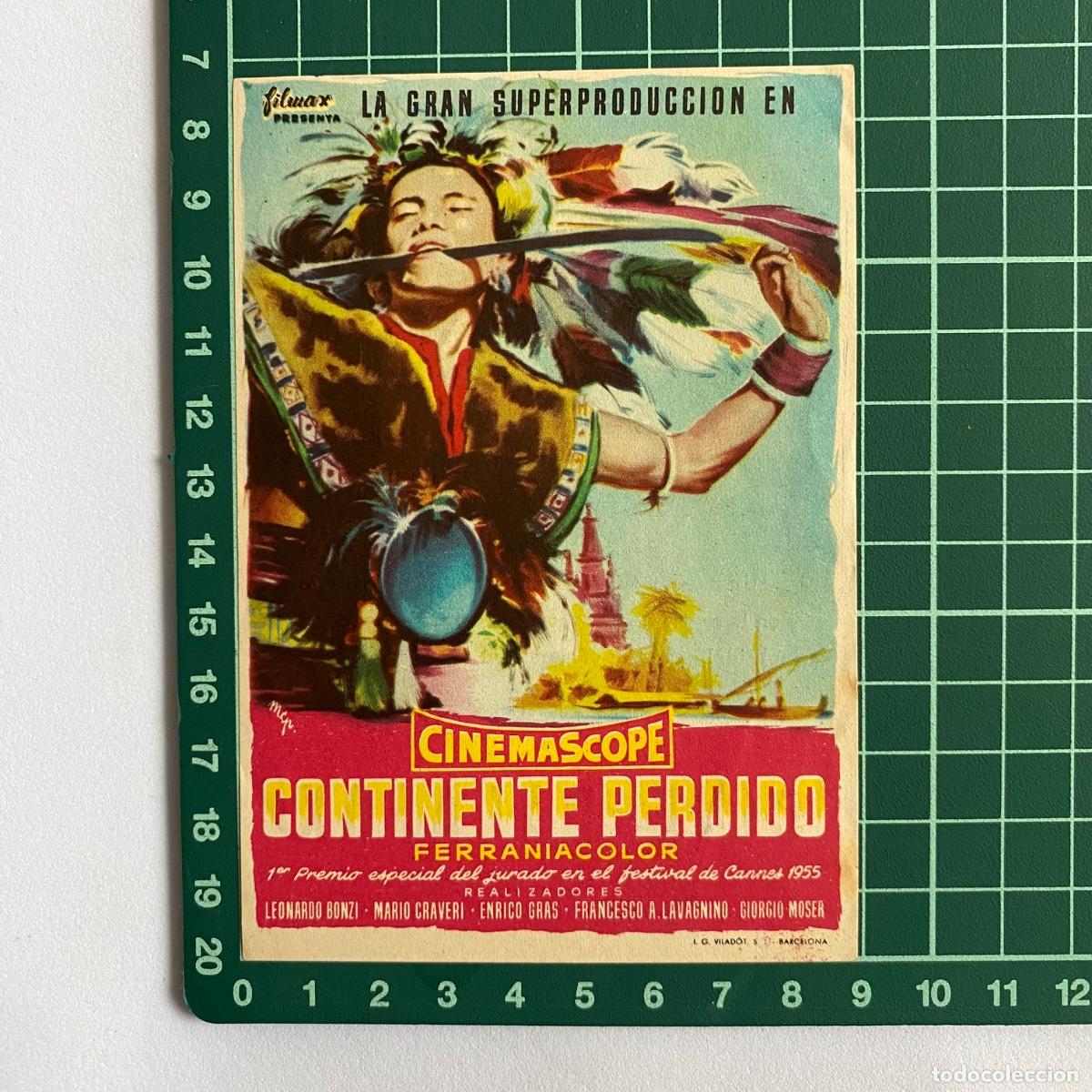 Cine: Programa de cine folleto de mano pelicula Continente perdido Cine Palafox