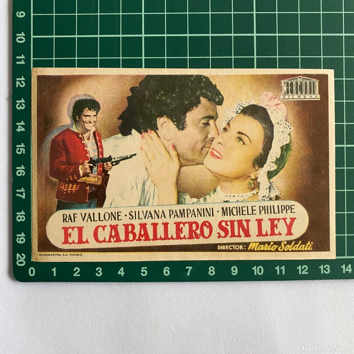 Cine: Programa de cine folleto de mano pelicula El caballero sin ley