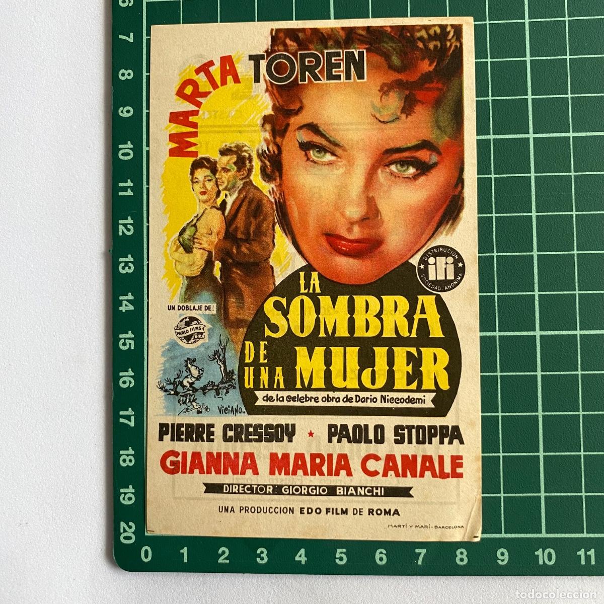Cine: Programa de cine folleto de mano pelicula La sombra de una mujer 1957 Romea Castellon