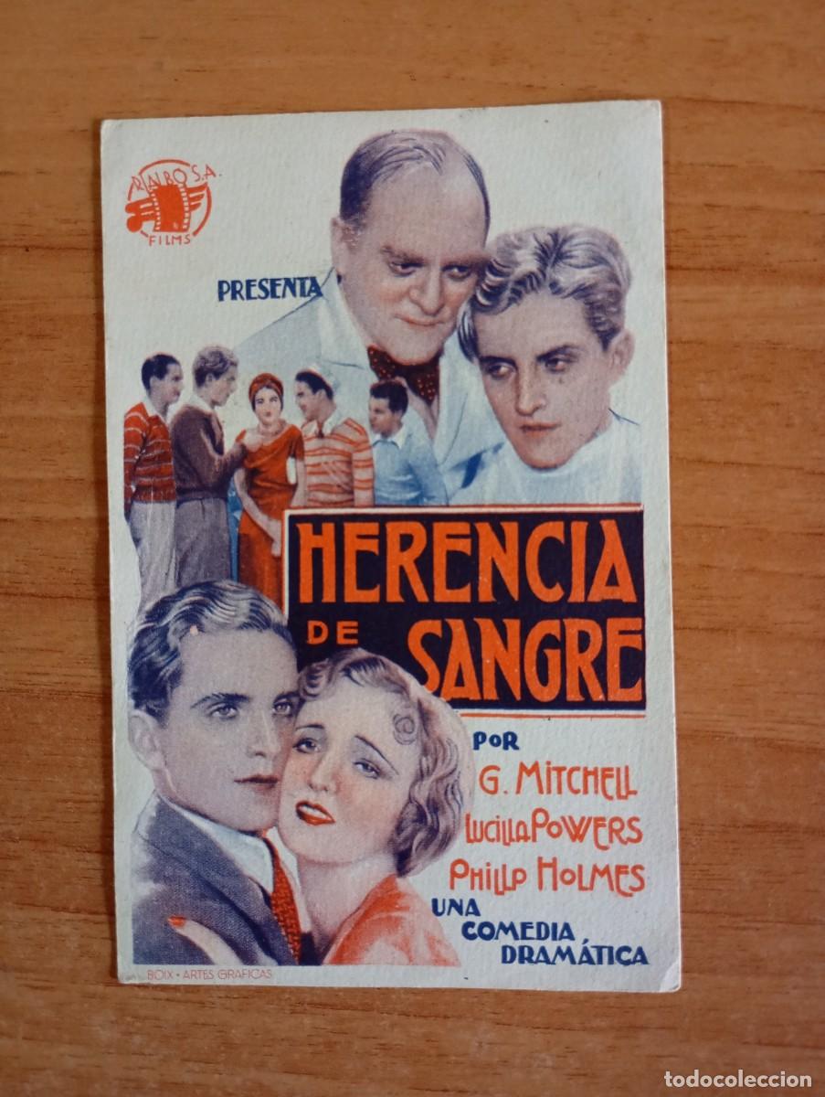 Cine: GRIS-.PROGRAMA DE LA PELICULA--HERENCIA DE SANGRE - Foto 1