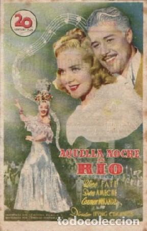 Cine: PROGRAMA DE CINE: AQUELLA NOCHE EN RIO PC-9432 - Foto 1