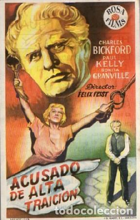 Cine: PROGRAMA DE CINE: ACUSADO DE ALTA TRAICION PC-9437 - Foto 1