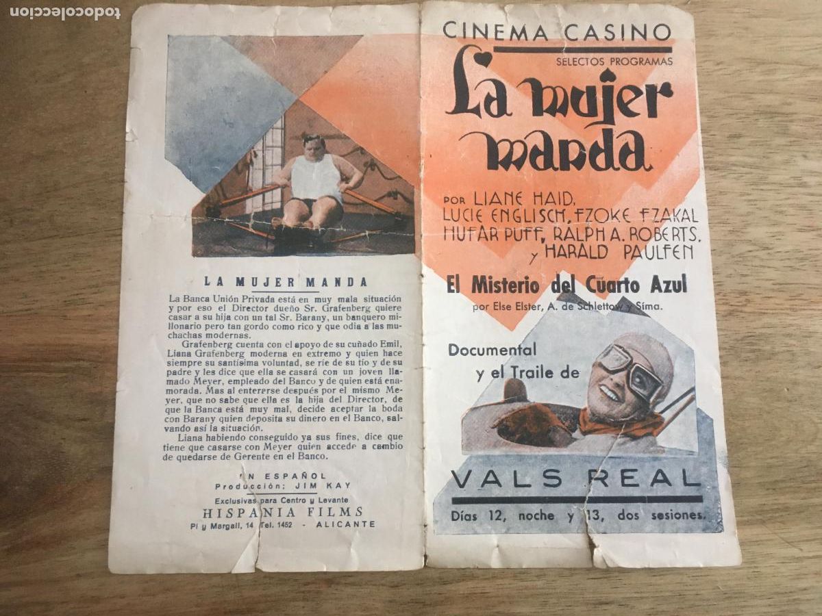 Cinema: la mujer manda folleto de mano original estreno