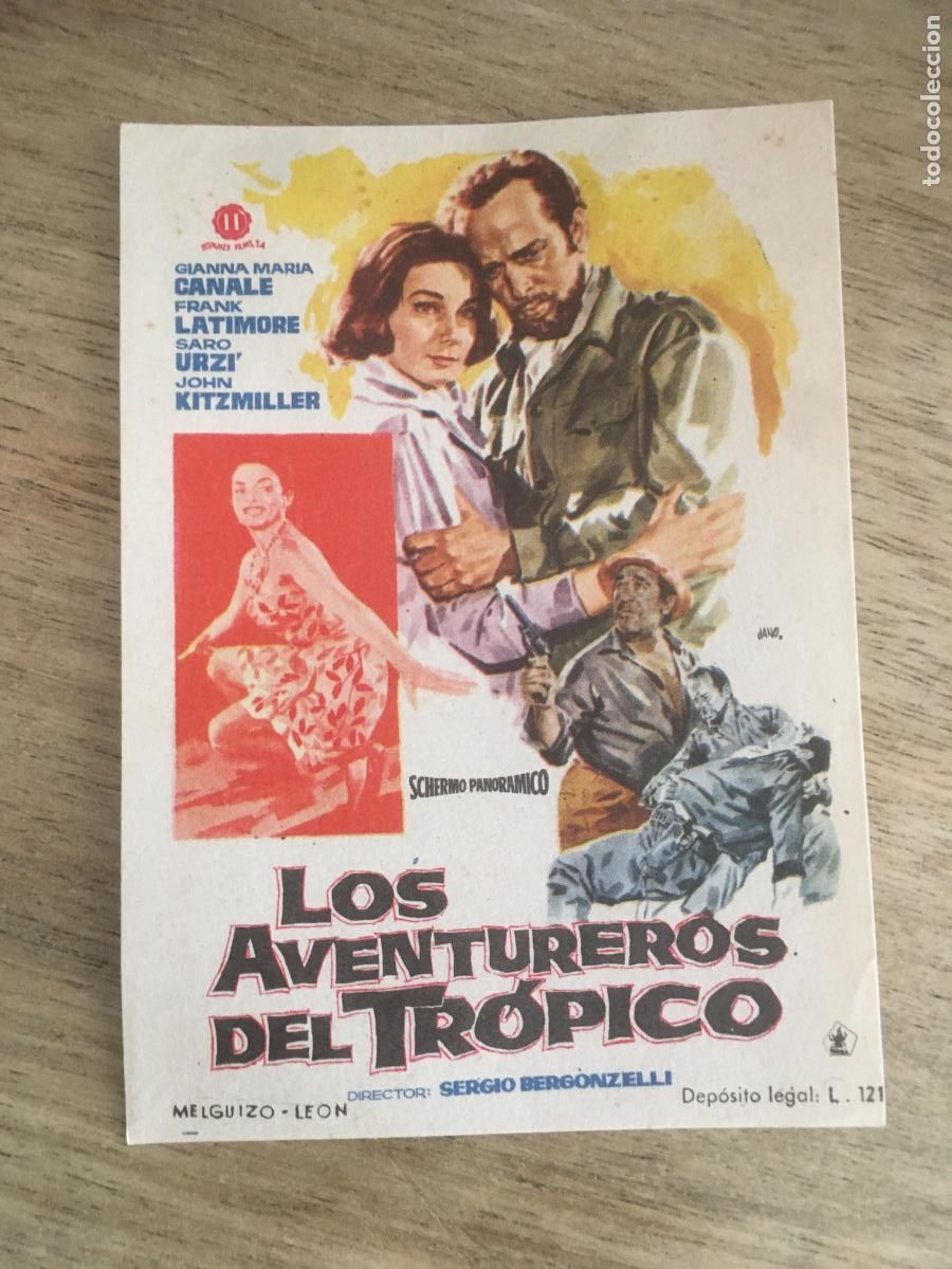 Kino: los aventureros del tropico folleto de mano original estreno