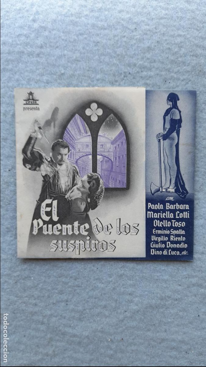 Kino: El Puente de los Suspiros. Paola Barbara, Mariella Lotti, Otello Toso.