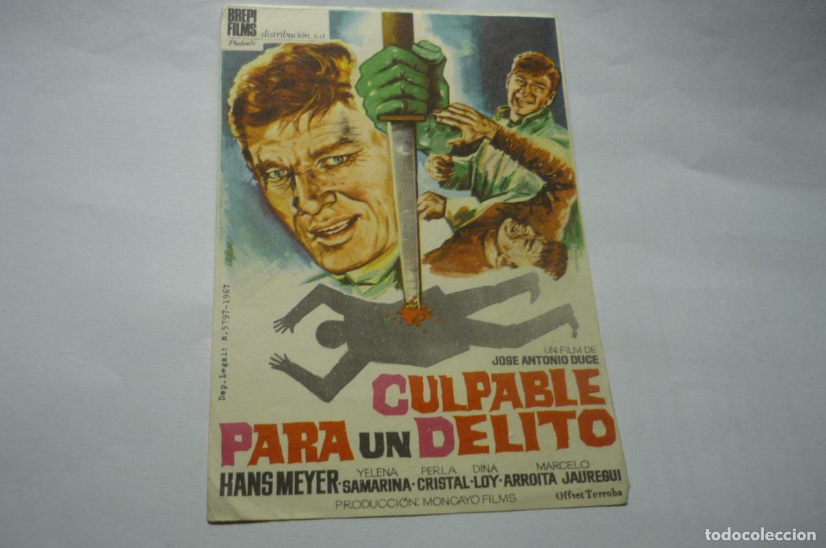  Foglietti di film di film antichi di cinema: programa culpable para un delito.-hans meyer
