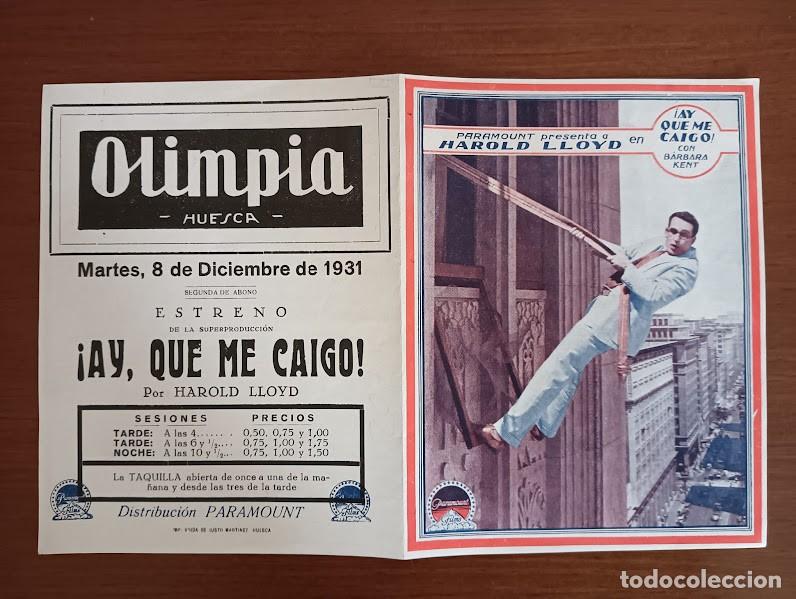 Cine: PTCC7 24 AY QUE ME CAIGO PROGRAMA DOBLE PARAMOUNT HAROLD LLOYD BARBARA KENT - Foto 2