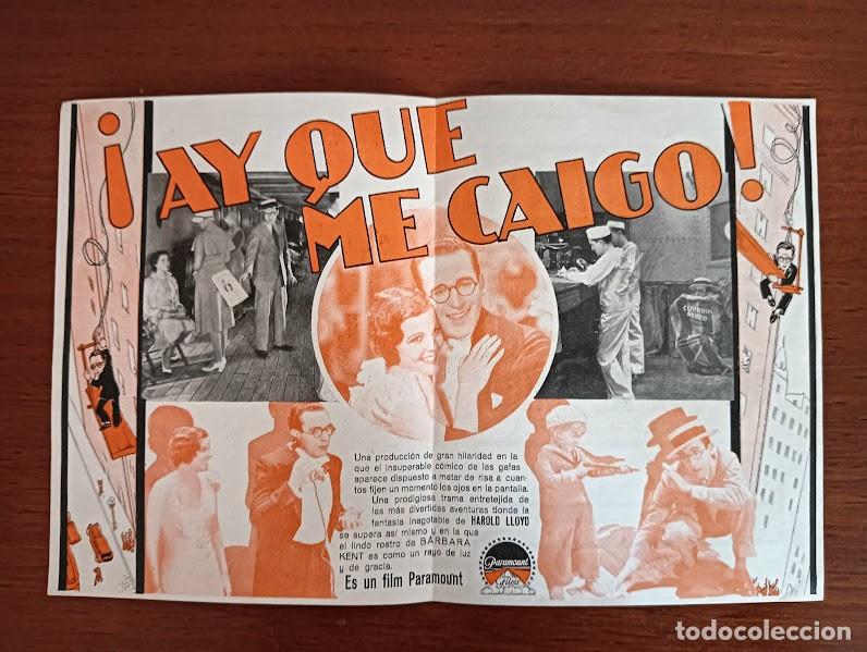 Cine: PTCC7 24 AY QUE ME CAIGO PROGRAMA DOBLE PARAMOUNT HAROLD LLOYD BARBARA KENT - Foto 3