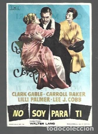  Foglietti di film di film antichi di cinema: FOLLETO DE MANO NO SOY PARA TI CON CLARK GABLE CINE MONMARI SEGRIA