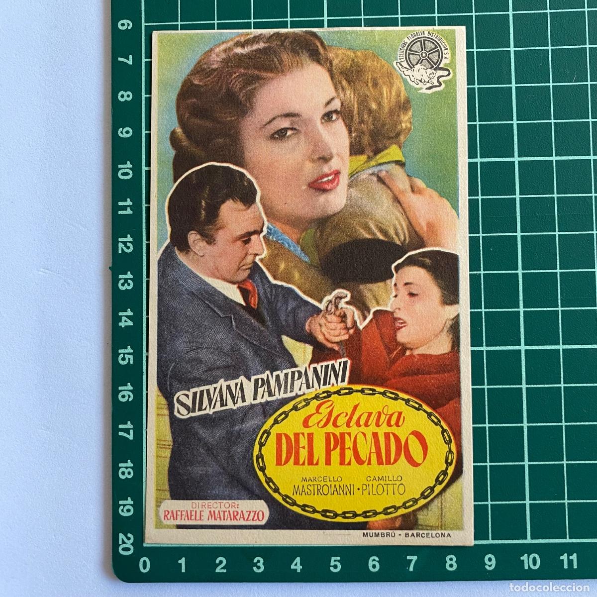 Cine: Programa de cine folleto de mano pelicula Esclava del pecado - Foto 1